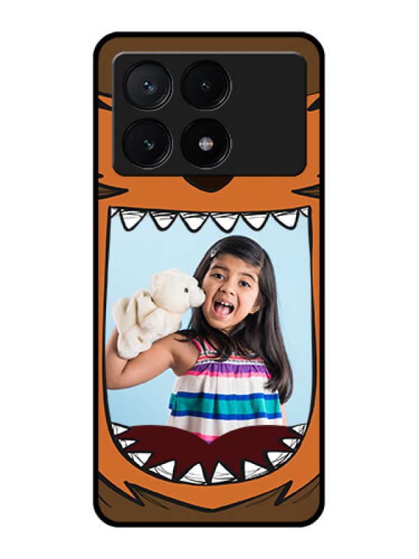 Custom Poco X6 Pro 5G Custom Glass Phone Case - Owl Monster Back Case Design