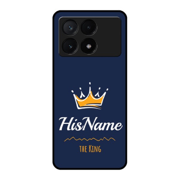 Poco X6 Pro 5G Custom Glass Phone Case - King With Name Design