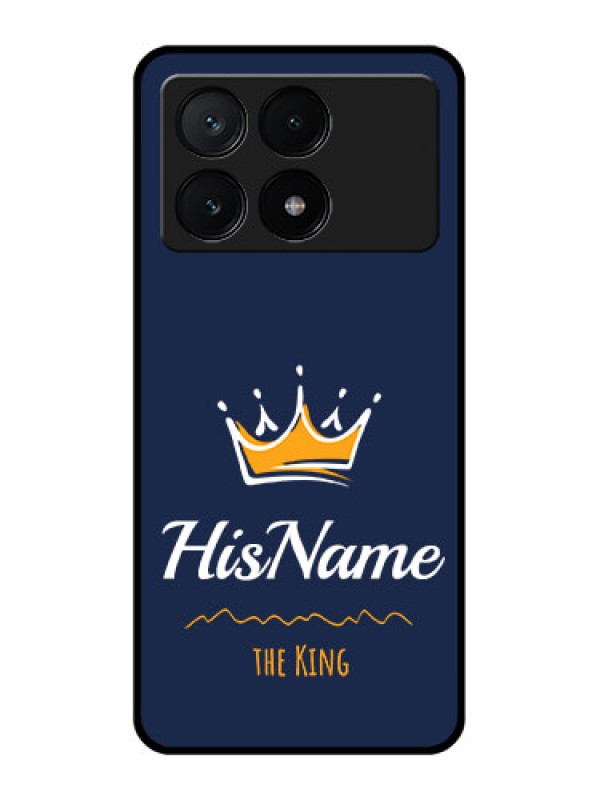Custom Poco X6 Pro 5G Custom Glass Phone Case - King With Name Design