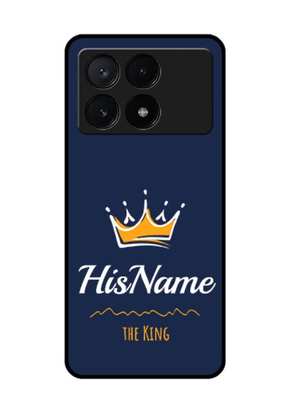 Poco X6 Pro 5G Custom Glass Phone Case - King With Name Design