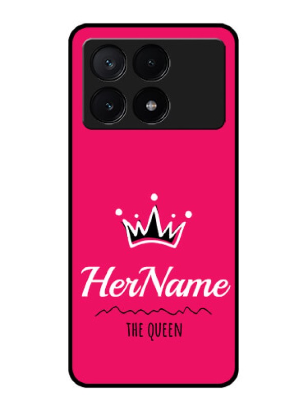 Custom Poco X6 Pro 5G Custom Glass Phone Case - Queen With Name Design