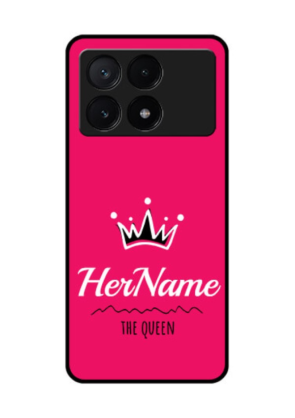 Poco X6 Pro 5G Custom Glass Phone Case - Queen With Name Design