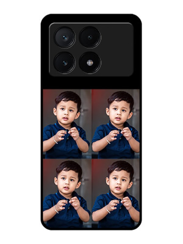 Custom Poco X6 Pro 5G Custom Glass Phone Case - 4 Image Holder Design