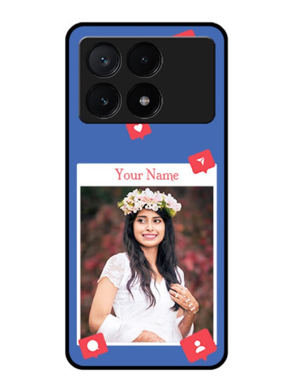 Custom Poco X6 Pro 5G Custom Glass Phone Case - Like Share And Comment Design