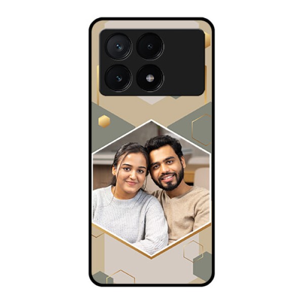 Poco X6 Pro 5G Custom Glass Phone Case - Stylish Hexagon Pattern Design Poco X6 Pro 5G Custom Glass Phone Case - Stylish Hexagon Pattern Design