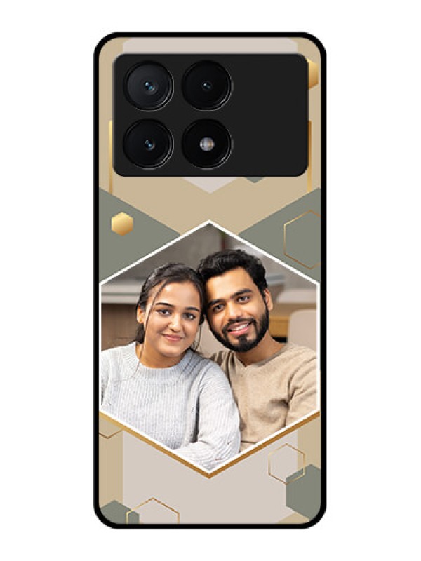 Custom Poco X6 Pro 5G Custom Glass Phone Case - Stylish Hexagon Pattern Design
