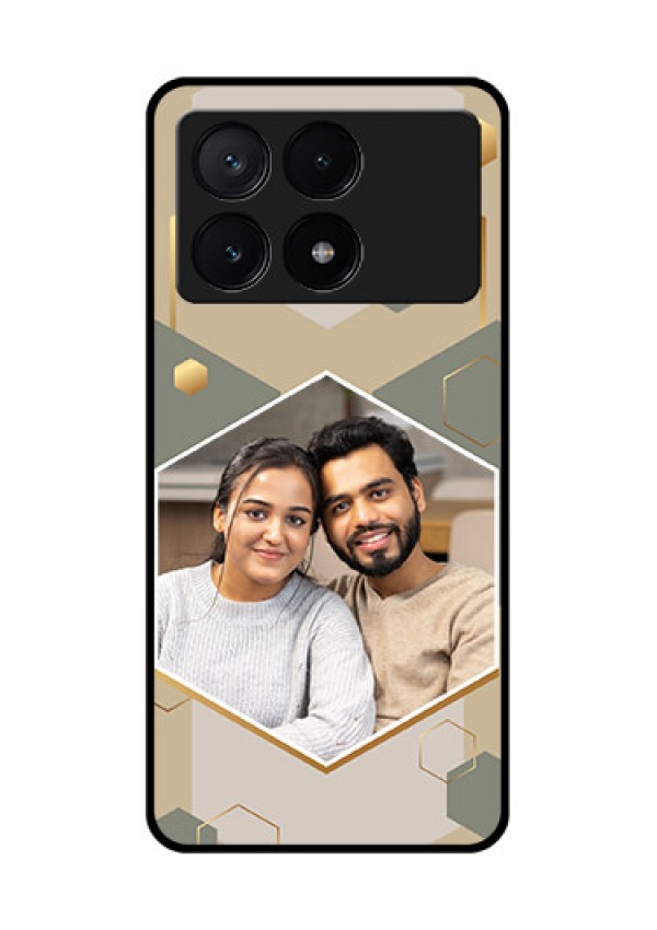 Poco X6 Pro 5G Custom Glass Phone Case - Stylish Hexagon Pattern Design