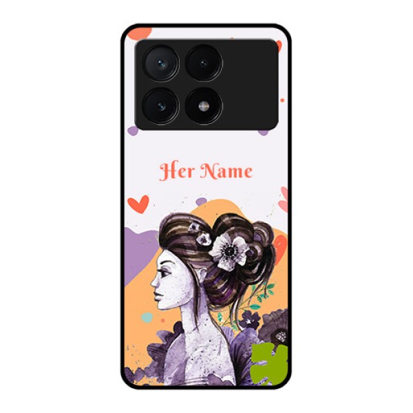 Poco X6 Pro 5G Custom Glass Phone Case - Woman And Nature Design