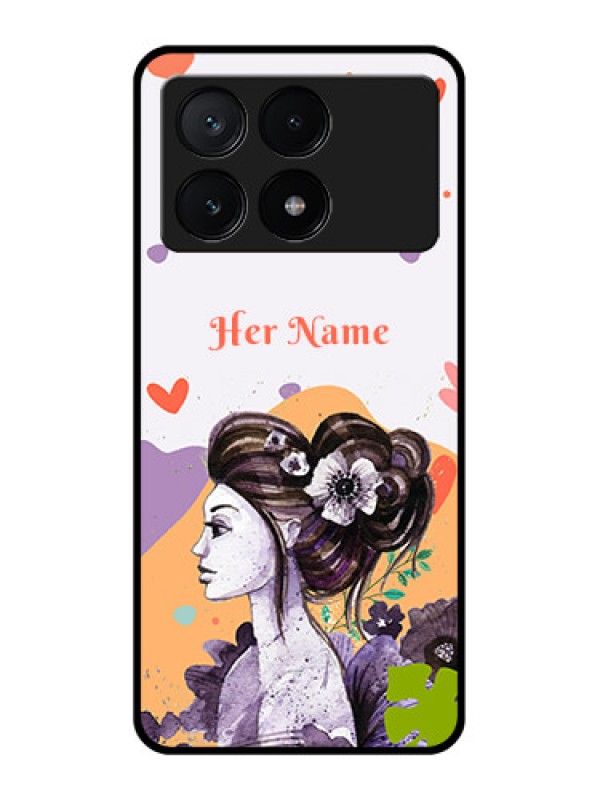 Custom Poco X6 Pro 5G Custom Glass Phone Case - Woman And Nature Design