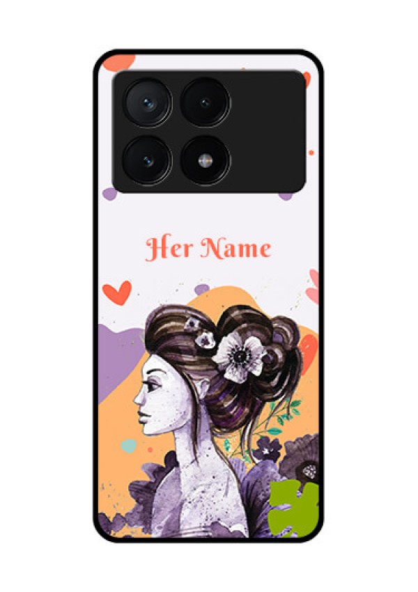 Poco X6 Pro 5G Custom Glass Phone Case - Woman And Nature Design