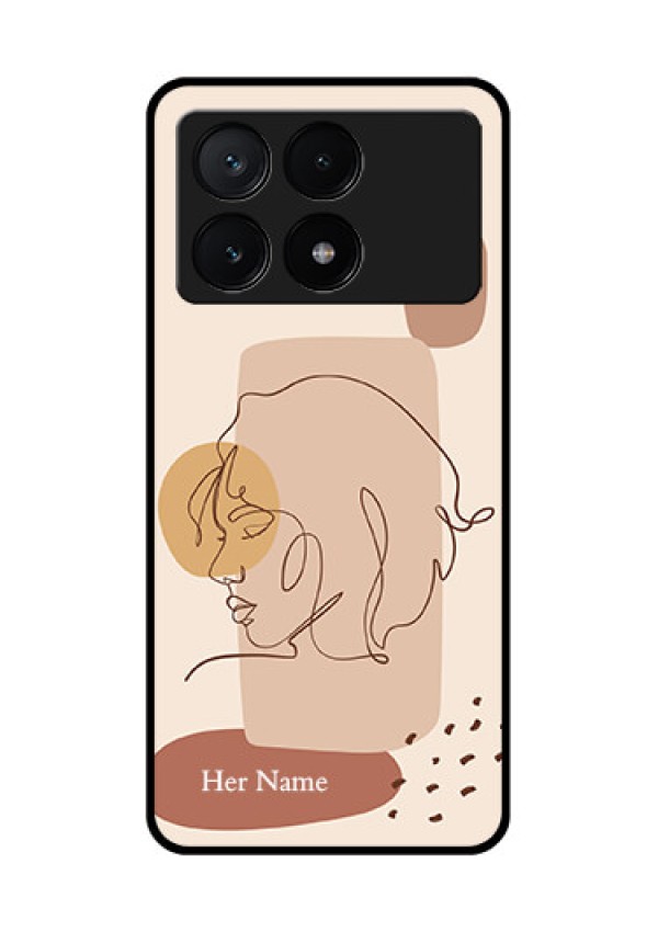 Poco X6 Pro 5G Custom Glass Phone Case - Calm Woman Line Art Design