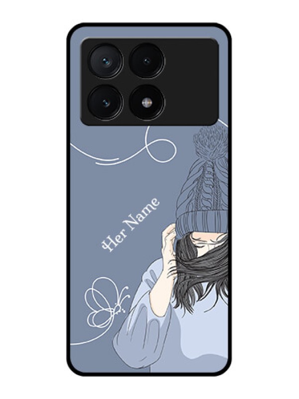 Custom Poco X6 Pro 5G Custom Glass Phone Case - Girl In Winter Outfit Design