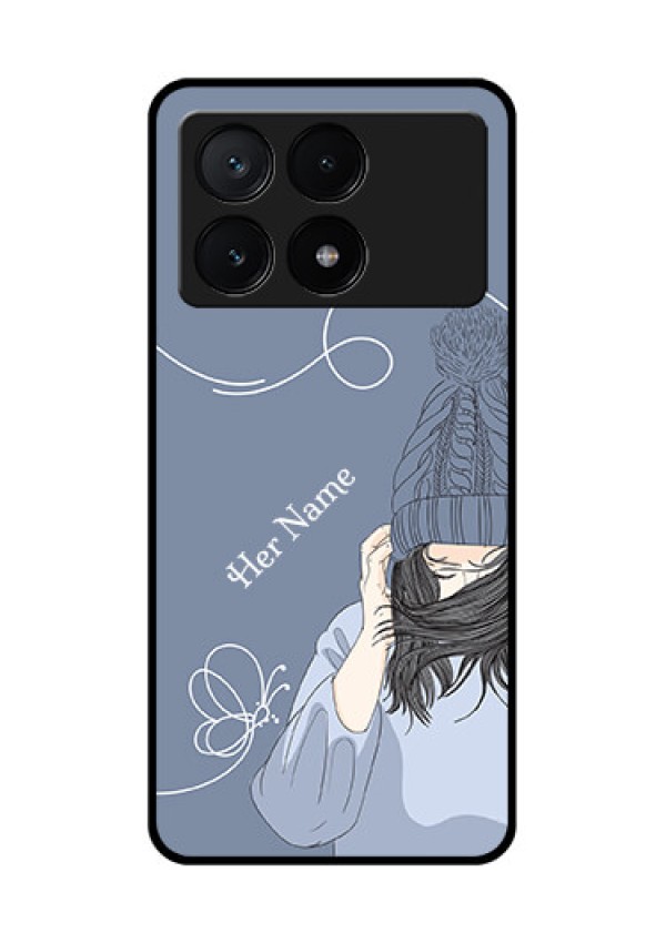 Poco X6 Pro 5G Custom Glass Phone Case - Girl In Winter Outfit Design