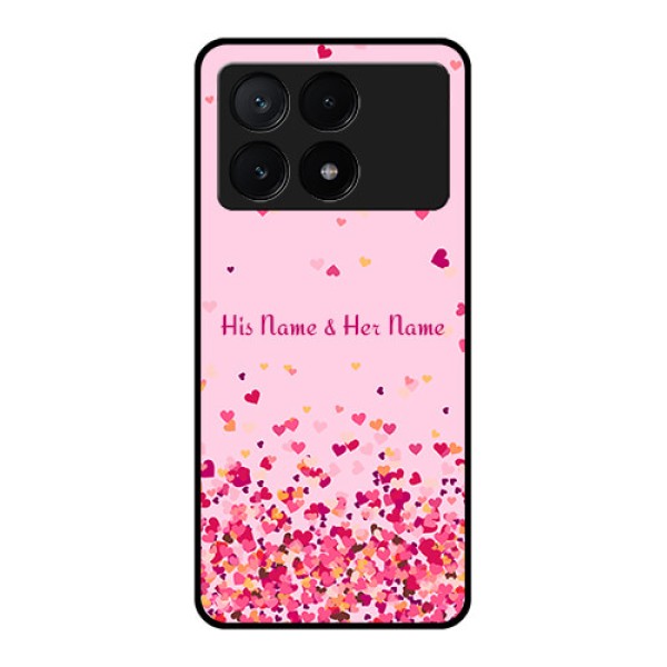 Poco X6 Pro 5G Custom Glass Phone Case - Floating Hearts Design