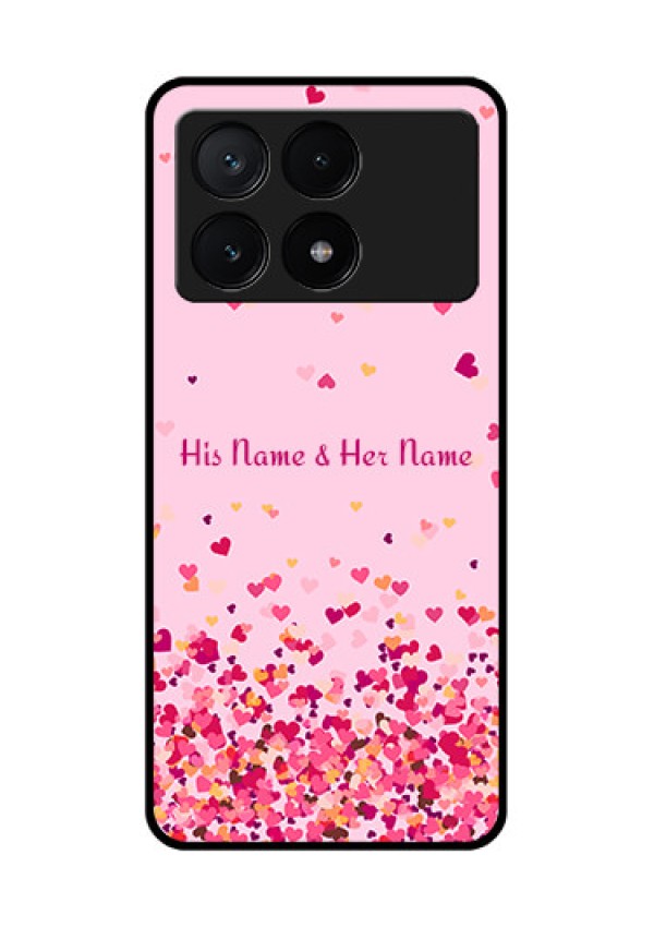 Poco X6 Pro 5G Custom Glass Phone Case - Floating Hearts Design