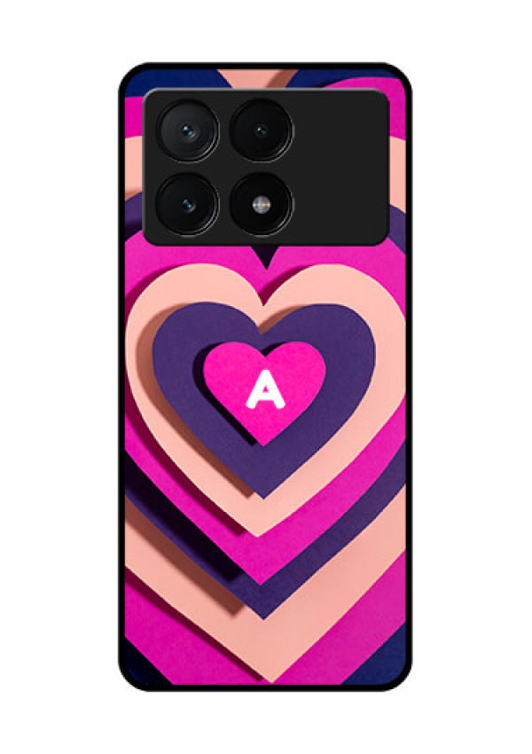 Poco X6 Pro 5G Custom Glass Phone Case - Cute Heart Pattern Design
