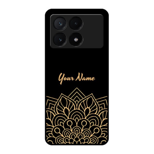 Poco X6 Pro 5G Custom Glass Phone Case - Golden Mandala Design