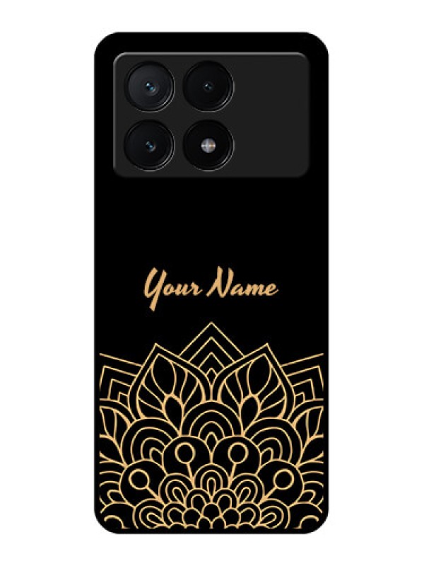Custom Poco X6 Pro 5G Custom Glass Phone Case - Golden Mandala Design