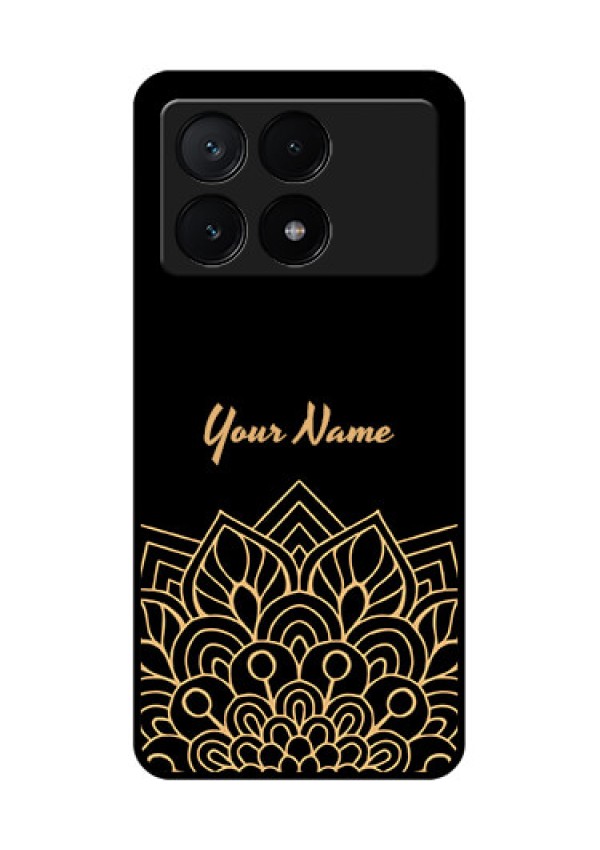 Poco X6 Pro 5G Custom Glass Phone Case - Golden Mandala Design
