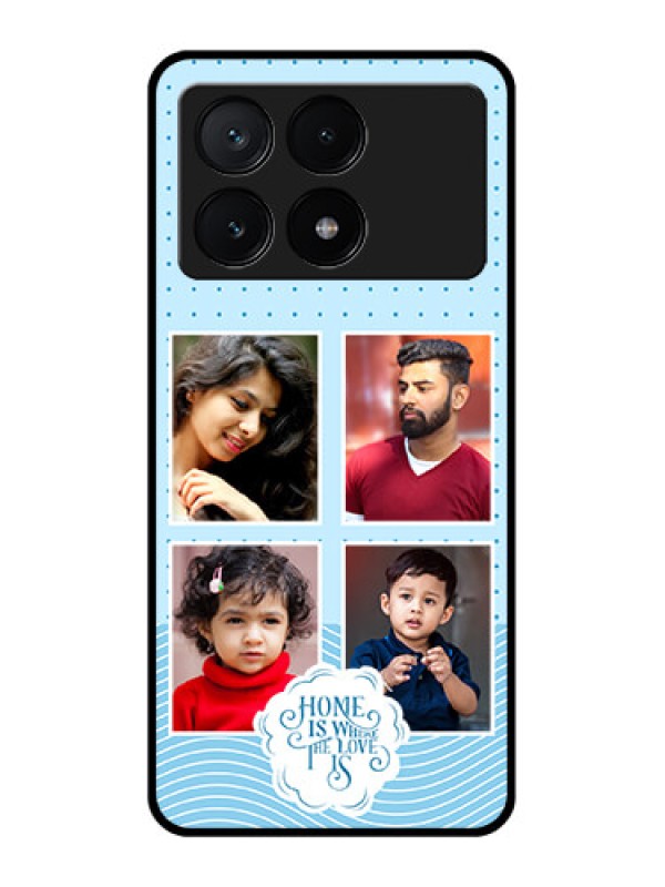 Custom Poco X6 Pro 5G Custom Glass Phone Case - Cute Love Quote With 4 Pic Upload Design
