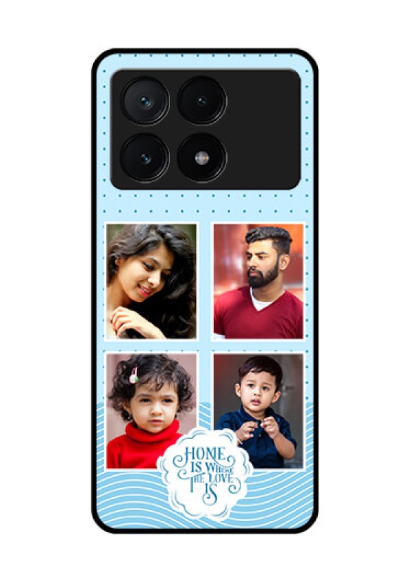 Poco X6 Pro 5G Custom Glass Phone Case - Cute Love Quote With 4 Pic Upload Design