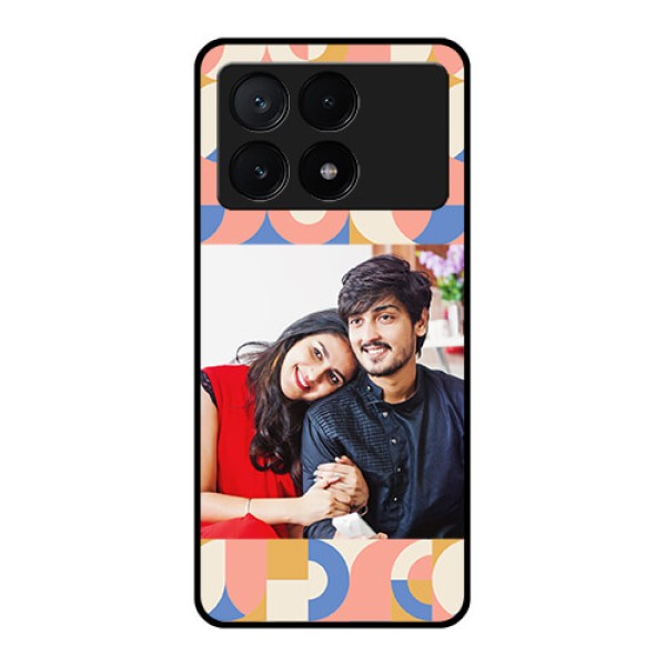 Poco X6 Pro 5G Custom Glass Phone Case - Semi - Circle Maze Pattern Design Poco X6 Pro 5G Custom Glass Phone Case - Semi - Circle Maze Pattern Design