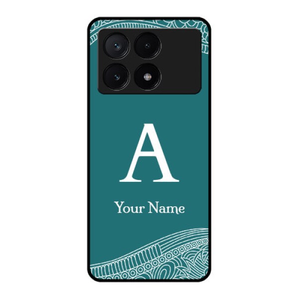 Poco X6 Pro 5G Custom Glass Phone Case - Line Art Pattern With Custom Name Design