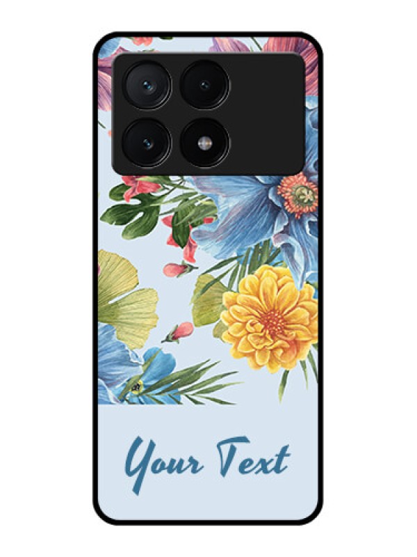 Custom Poco X6 Pro 5G Custom Glass Phone Case - Stunning Watercolored Flowers Painting Design