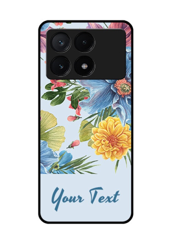 Poco X6 Pro 5G Custom Glass Phone Case - Stunning Watercolored Flowers Painting Design