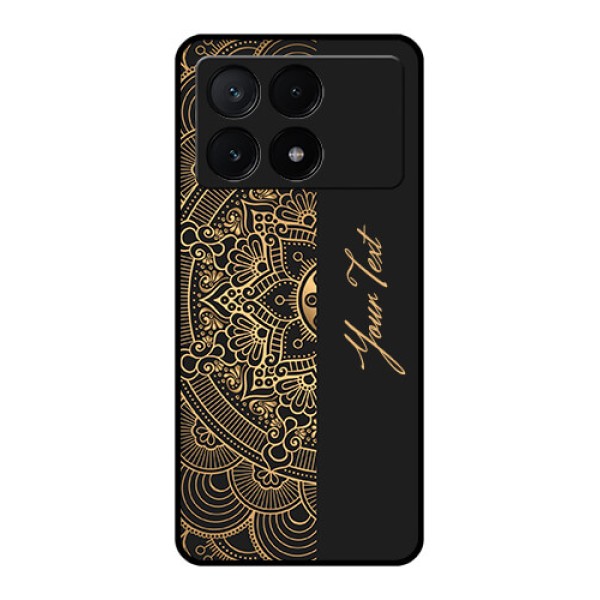 Poco X6 Pro 5G Custom Glass Phone Case - Mandala Art With Custom Text Design