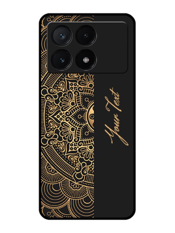 Custom Poco X6 Pro 5G Custom Glass Phone Case - Mandala Art With Custom Text Design