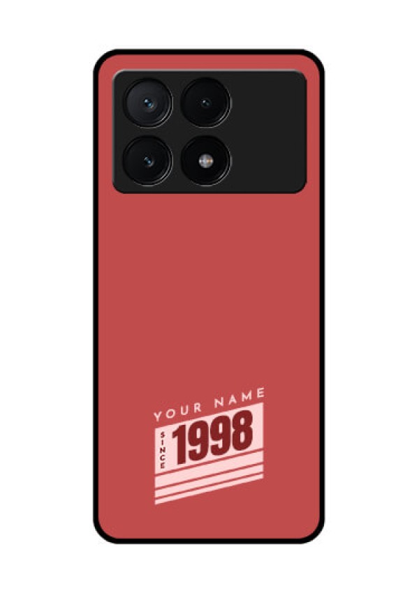 Poco X6 Pro 5G Custom Glass Phone Case - Red Custom Year Of Birth Design
