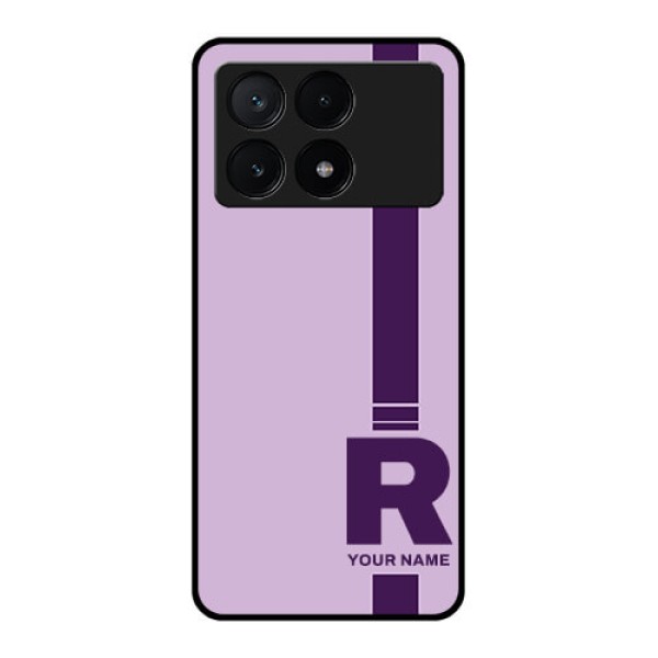 Poco X6 Pro 5G Custom Glass Phone Case - Simple Dual Tone Stripe With Name Design