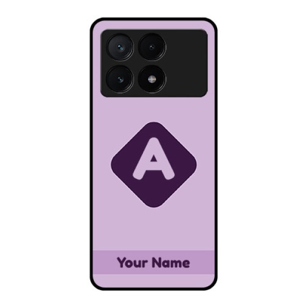 Poco X6 Pro 5G Custom Glass Phone Case - Custom Letter In Curved Badge Design Poco X6 Pro 5G Custom Glass Phone Case - Custom Letter In Curved Badge Design