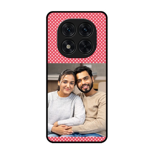 Poco X7 5G Custom Glass Phone CaseWhite Dotted Design