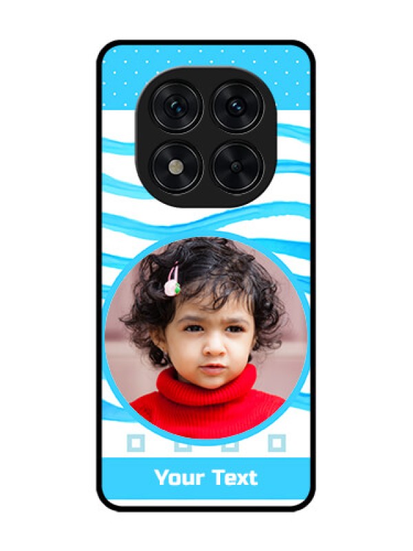 Custom Poco X7 5G Custom Glass Phone CaseSimple Blue Case Design