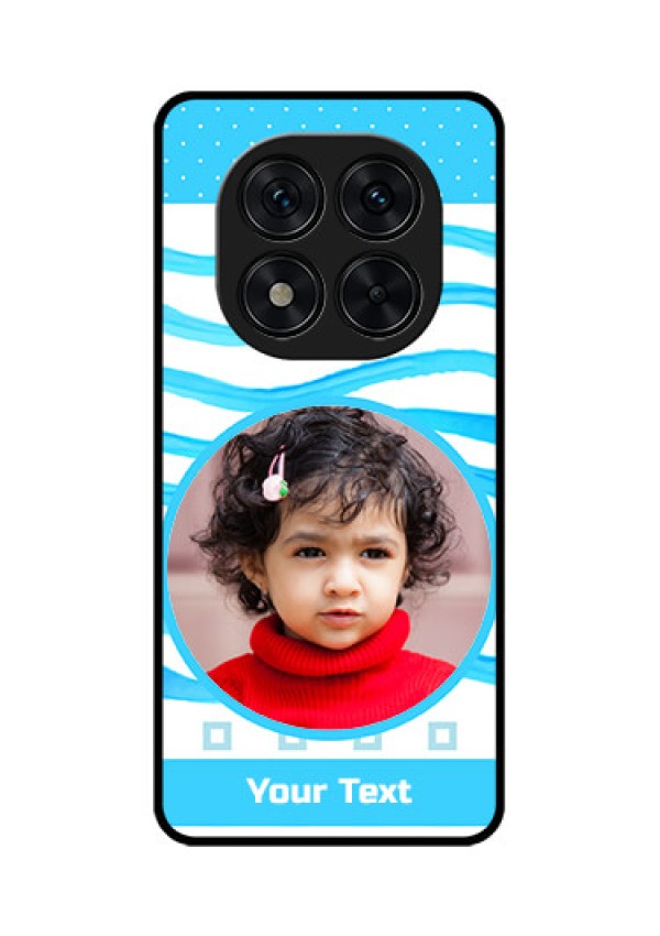 Poco X7 5G Custom Glass Phone CaseSimple Blue Case Design