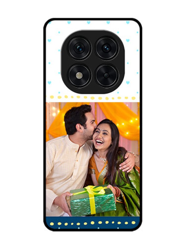 Custom Poco X7 5G Custom Glass Phone CaseWhite And Blue Abstract Design