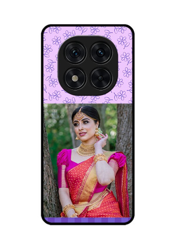 Poco X7 5G Custom Glass Phone CasePurple Floral Design
