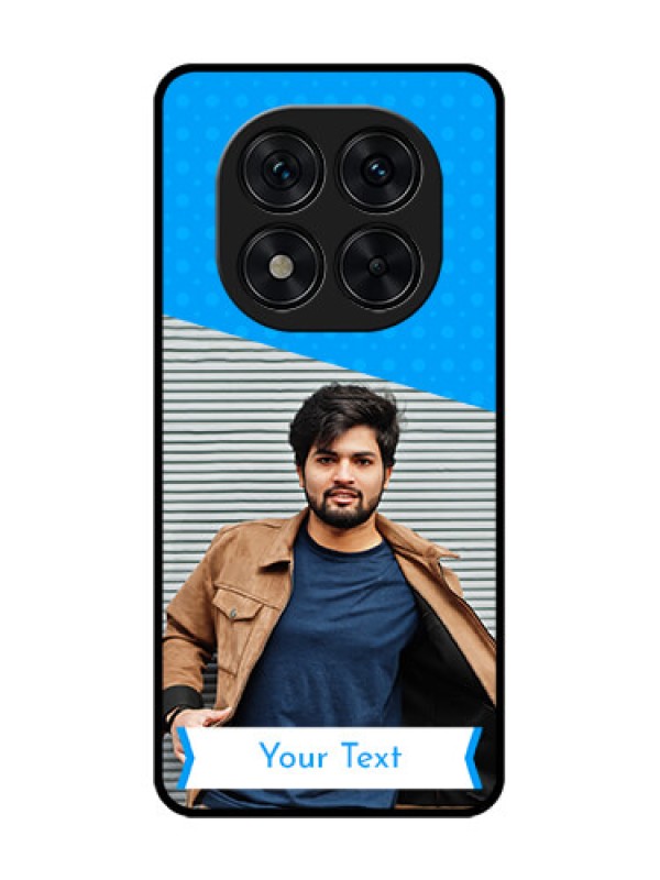 Custom Poco X7 5G Custom Glass Phone CaseSimple Blue Color Design