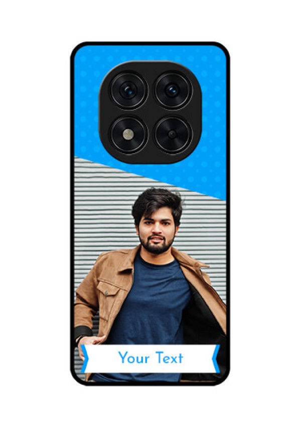 Poco X7 5G Custom Glass Phone CaseSimple Blue Color Design