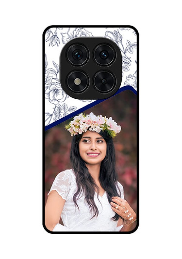 Poco X7 5G Custom Glass Phone CaseClassy Floral Design