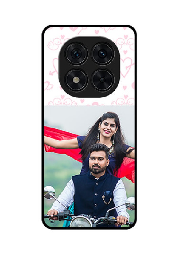 Poco X7 5G Custom Glass Phone CasePink Flying Heart Design