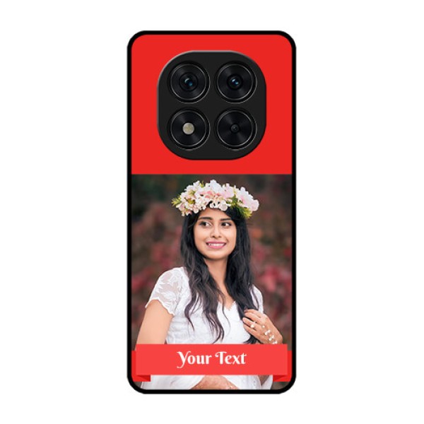 Poco X7 5G Custom Glass Phone CaseSimple Red Color Design