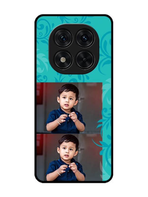 Custom Poco X7 5G Custom Glass Phone CaseWith Photo And Green Floral Design