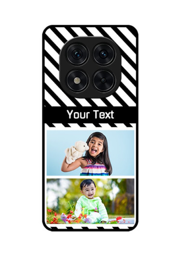 Poco X7 5G Custom Glass Phone CaseBlack And White Stripes Design