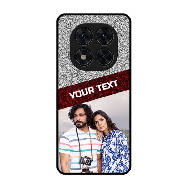 Poco X7 5G Custom Glass Phone CaseImage Holder With Glitter Strip Design Poco X7 5G Custom Glass Phone CaseImage Holder With Glitter Strip Design