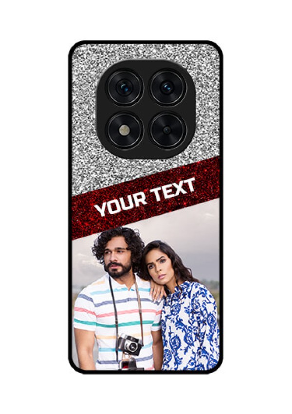 Poco X7 5G Custom Glass Phone CaseImage Holder With Glitter Strip Design