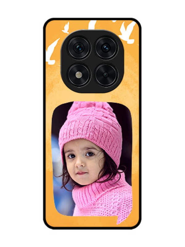 Custom Poco X7 5G Custom Glass Phone CaseWater Color Design With Bird Icons