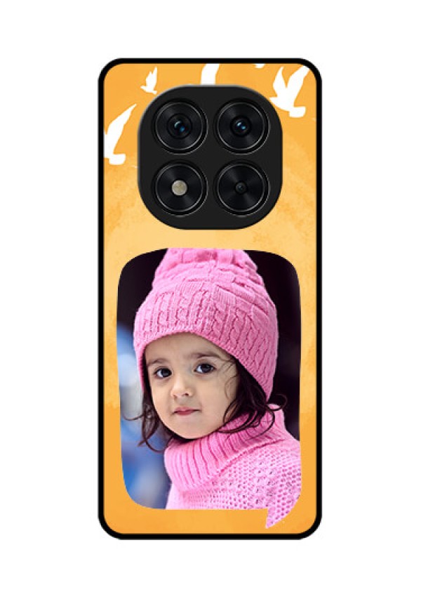 Poco X7 5G Custom Glass Phone CaseWater Color Design With Bird Icons